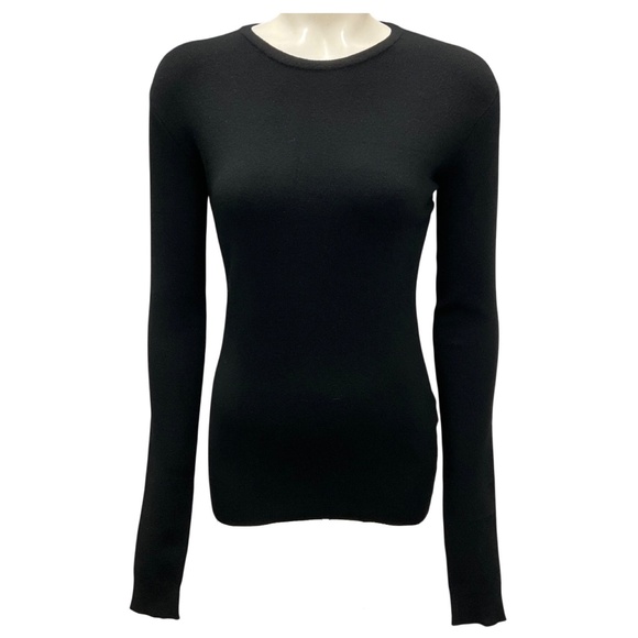 BOTTEGA VENETA BLACK NERO LIGHT CASHMERE STRETCH SWEATER - Picture 1 of 6